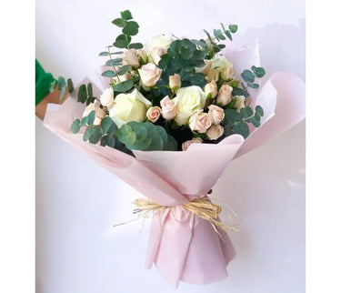 Pink & White Rose Bouquet